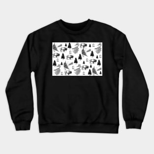 Out West | Black and White Mountain Pattern Crewneck Sweatshirt